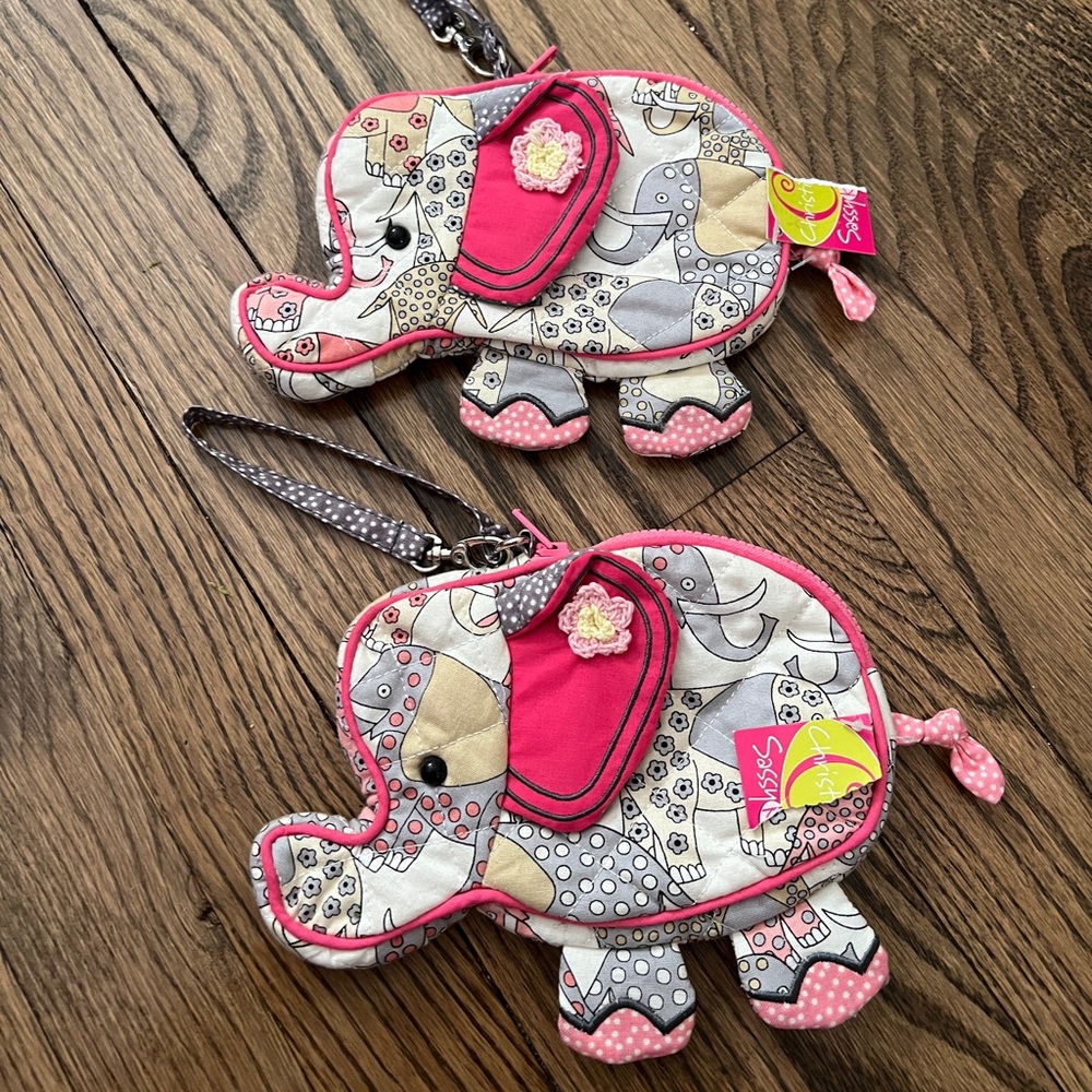 elephant cloth wristlet  NWT - 2 available